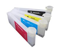 YAJBHnzpt 220ml 440ml Empty Refillable Ink Cartridge With Funnel NO Chip Compatible With Roland Mimaki Mutoh Large Format Eco-solvent Printer(1SET(4Colors-440ML))