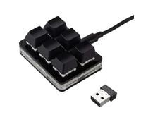 YAJBHnzpt 6 Keyboard Custom Keypad Wireless Rechargeable Dual Macro Hardware Programmable Drawing Compatible With Computer (Black)