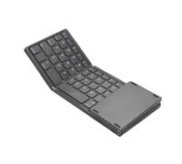YAJBHnzpt Folding Wireless Keyboard With Touchpad Compatible With Android Spanish Arabic Hebrew Portuguese(Black keyboard)