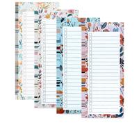 Yajesy 4 Pack Magnetic Shopping List Pad for Fridge, To Do List Pad Totally 200 Sheets Tear off Magnetic Notepad for Fridge, 21.4 x 8.8 cm