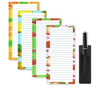 Yajesy 4 Pack Magnetic Shopping List Pad for Fridge, To Do List Pad Totally 200 Sheets Tear off Magnetic Notepad for Fridge, 20 x 8.8 cm