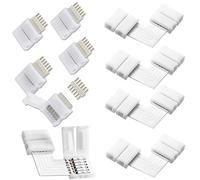 YAJIERUI 6Pin LED Strip Connector Kit,Include 5 PCS 6-Pin to Cut-End Connector,5 PCS L-Shape Solderless Connectors,for 12mm RGBW CCT Led Strips