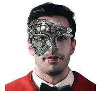 Yajimsa Steampunk Metal Mask, Mask with Adjustable Elastic Design, Men's Costume Mask for Prom, Christmas, Cosplay, Haunted House, Phantom of Opera