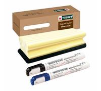 YAJNAS Wooden Duster For Whiteboard & Chalkboard Use, Premium Non Magnetic Wooden Duster With 1 Black & 1 Blue Whiteboard Marker