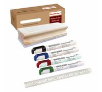 YAJNAS Wooden Duster, Marker & Scale Combo For Whiteboard & Chalkboard Use - Duster + 1 Black + 1 Blue + 1 Red + 1 Green Marker + 30 CM's Scale/Ruler Combo, Non Magnetic Duster With Marker & Scale