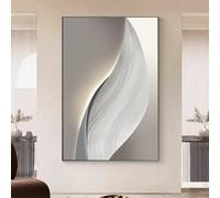YAJNILUCK Black and White Geometric Art Abstract Living Room Background Mural Nordic Home Poster Print Oil Painting Canvas Painting 80x100cm(31x39in) Inner Frame