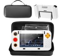 YAJOJO 3 in 1 Protector Set For My Arcade Atari Gamestation Go Handheld Game Console, Included Carrying Case, Silicone Protective Cover and 2 Pack PET Screen Protector, Anti-Scratch,Shockproof,White