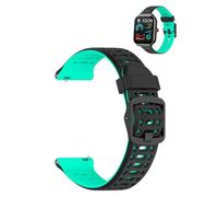 YAJOJO Bands for Jugeman P99 Smartwatch,Sport quick-release Silicone Band for Jugeman P99 1.96",Soft Lightweight & Ventilated Comfort Replacement Smartwatch Strap,Adjustable Wristband,Black Green