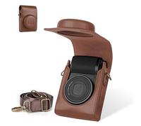 YAJOJO Case for Ricoh GR IV Camera,PU Leather Carrying Bag with Adjustable Shoulder Strap,Retro Style Protective Bag for Ricoh GR IV - Coffee