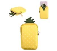 YAJOJO Leather Hand Sanitizer Case For Noshinku 0.67FL. OZ., Portable Mini Zippered Pouch fit for Travel, Cute Fashion Accessory with Snap Hook, Yellow Pineapple(Bag Only)