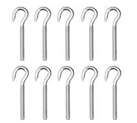 Yajumgato10Pcs M4 Hook Bolt Screw Rings 304 Stainless Steel Hooks Long Shank Ring Screw for Kitchen Garden Chandeliers Curtains Handicrafts