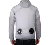 Yajun Summer Cooling Fan Jacket USB Sun Protective Quick Cooling Hiking Jacket Men Women Air Conditioning Fishing Coat,Gray,L(166