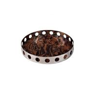 Yajuyi Round Tray With Circular Cutout Metal Border Elegant Display Tray For Home Styling On Console Or Sideboard, S