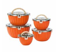 Yajuyi Thermal Insulated Food Carrier with Built in Top Handle and Polyurethane for Temperature Retention Suitable for Office Lunches Road Trips and Beach Outings, Orange