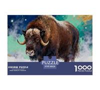 Yak, 1000-piece Puzzle, Rewarding Challenge for Problem-solving Skills, Perfect for Home Décor Or Keepsakes, Suitable for Ages 10+, Painted Style Animal, 38x26cm/1000pcs