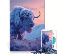 Yak Aesthetic Sunset 1000 Jigsaw Puzzle Cognitive Fun Play Clean Cut Sturdy Components Quiet Time Mind Exercise at Home (50x75cm)