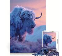Yak Aesthetic Sunset 1000 Piece Jigsaw Puzzle for Adults Logical Think Soft Distraction Seamless Lock Festive Present (38x52cm)