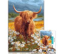 Yak And Flowers 1000 Piece Jigsaw Puzzles for Adults & Teens,Learning Educational Toys Family Games Birthday Present,Gifts 75x50cm