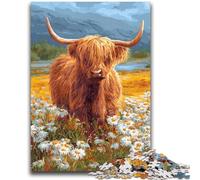 Yak And Flowers Jigsaw Puzzles for Adults Teenagers Jigsaws Puzzle,Decompressing Intellectual Educational Toy Secret Santa Gifts (38X26cm)