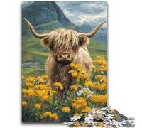Yak And Flowers Puzzles for Teenagers Teens 1000pc Puzzle,Family Game Stress Reliever Difficult Challenge Great Gifts And Toys (38x26cm)