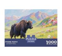 Yak Animal Art 1000 Pieces Animal Jigsaw Puzzle Adults Fun Education Game Toy Intellectual Game Stress Relief Decoration Relaxation And Intelligence 38x26cm/1000pcs