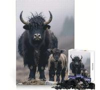 Yak Animal Family Jigsaw Puzzle for Adults 1000 Pieces Mind Power Restful Escape Uniform Edges Best Gift (50x75cm)