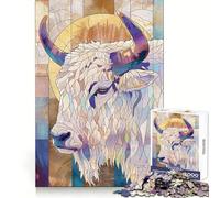 Yak Animal Gold Decor Jigsaw Puzzle for Teenagers 1000 Pieces Brain Teasing Pleasant Leisure Smooth Edges Ideal Xmas Gift (50x75cm)