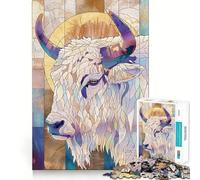 Yak Animal Gold Decor Jigsaw Puzzles1000 Pieces Cognitive Train Fun Flawless Interlocking Pieces Birthday Gift Brain Teaser Toy (38x52cm)