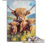 Yak Family JigsawPuzzle 1000 Pieces for Teenagers, Pattern Assembly Fun at Home Activities, Birthday Present,Travel Gifts (26x38cm)