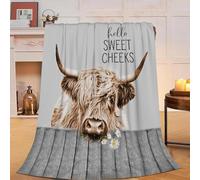 Yak Flannel Blanket Animals Throws for Sofas, Soft Cosy Plush Throw, Lightweight Fluffy Blanket for Bed, 3D Print Design Throw Adults Kids Bedroom Decor 80x90inch