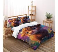 Yak Flowers Bedding Set 3D Design Animal Themes Wildlife Duvet Cover Set Microfiber Quilt Cover Universal for All Seasons with Pillowcase Double（200x200cm）