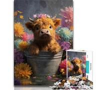 Yak Flowers Jigsaw Puzzles for Teenagers,Help The Brain Exercise Addictive Toys to Cultivate Patience Suitable for Couples (38x26cm)