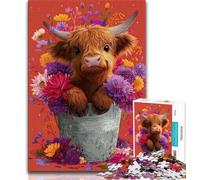 Yak Flowers Puzzles for Adults And Teenagers,Challenging To Complete But Fun And Humorous Birthday Present,Gifts,Wall Art (75x50cm)