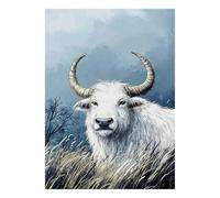 Yak Grass Sky 1000pcs Mini Puzzle For Adults Challenging | 52x38cm Cardboard Living Room Decor Durable Structure Friend Gift Brain Training