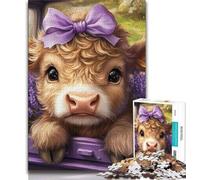Yak in Lavender 1000 Piece Jigsaw Puzzle for Adults Teens,Staycation Kill Time Every Piece Is Unique - Challenging Family Fun Game (50x75cm)