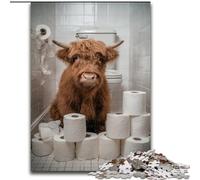 Yak in The Bathroom Adult Jigsaws 1000 Piece, Learning Educational Toys Family Games Suitable for Desktop Decoration (size 50x75cm)
