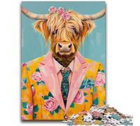 Yak Oil Painting Jigsaw Puzzles for Teenagers 1000 Piece Puzzle,Challenging Game Gifts for Is Ideal As A Gift for The Whole Family (50x75cm)