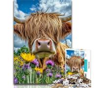 Yak Oil Painting JigsawPuzzle 1000 Pieces for Adults,Challenging To Complete But Fun And Humorous with Matching Poster And Trivia Sheet (50x75cm)