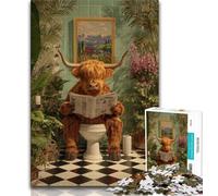 Yak on The Toilet 1000 Piece Jigsaw Puzzle for Adults And Teenagers,Decompressing Intellectual Educational Toy Great Gifts And Toys (38x26cm)
