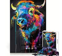 Yak Popart Painting 1000 Teenager Pieces Jigsaw Puzzle Logic Practice Quiet Fun Clean Edges Festive Gift (38x26cm)