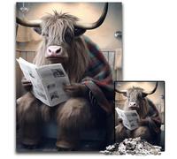 Yak Reading Newspaper JigsawPuzzle 1000 Pieces for Adults Puzzles for Adults Interactive Family Game, Brain Challenge, Educational Toy 26X38CM/10.23x14.96inch