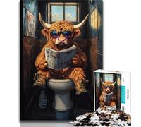 Yak Sitting on The Toilet Puzzles 1000 Pieces for Teenagers,Help The Brain Exercise Addictive Toys to Cultivate Patience Great Gift (38x26cm)