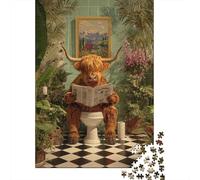 Yak Sitting On The Toilet Wooden Jigsaw Puzzle for Adults Fun 1000 Piece Stress Relief Education Game Toy Intellectual Game Decoration Relaxation And Intelligence 1000pcs (75x50cm)