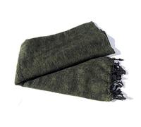 Yak Wool Blanket Soft Oversized Shawl/Throws Hand-Loomed Large Wrap Blanket Wool Shawl/Cosy Fair Trade/Yoga Meditation Blanket/Shawl/wrap (Dark Olive)