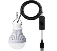 YAKAiYAL 5W LED Bulb USB Camping Lamp Cold White 6000K 5V Portable Tent Lamp with Switch USB 2.5M Cable Bulbs for Camping Emergency Light Hiking Emergency Light Fishing Lighting, Not Dimmable