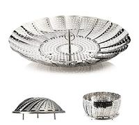 YAKAiYAL Foldable Steamer Insert Vegetable Steamer Basket Pots Stainless Steel Steamer Insert for Vegetables, Cooking Pots and Various Cooking
