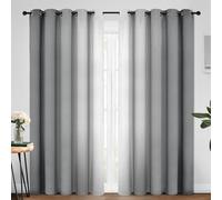 Yakamok 84 Inch Length Gray and Greyish White Gradient Color Ombre Blackout Curtains for Bedroom, Room Darkening Thermal Insulated Grommet Window Drapes for Living Room (2 Panels, 70x84 Inch)