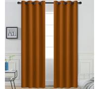 Yakamok Burnt Orange Blackout Curtains with Grommet Orange Room Darkening Thermal Insulated Curtain Set of 2 Drapes for Bedroom Living Room, 52W x 96L,2 Panels