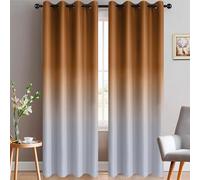 Yakamok Light Blocking Gradient Color Curtains Burnt Orange Ombre Blackout Curtains Room Darkening Grommet Window Drapes for Living Room/Bedroom (Burnt Orange,2 Panels,52x84 Inch)