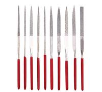 YAKAMOZ 10pc Mini Diamond Metal Files Set - Micro Round Needle, Triangular Square Flat Riffler Files for Jewelry, Wood, Stone, Glass - 3x140mm